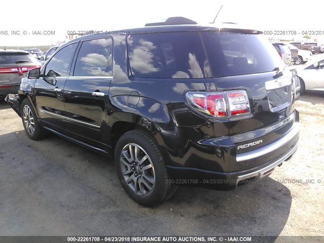 1GKKRTKD7DJ192764 - 2013 GMC ACADIA DENALI BLACK photo 3