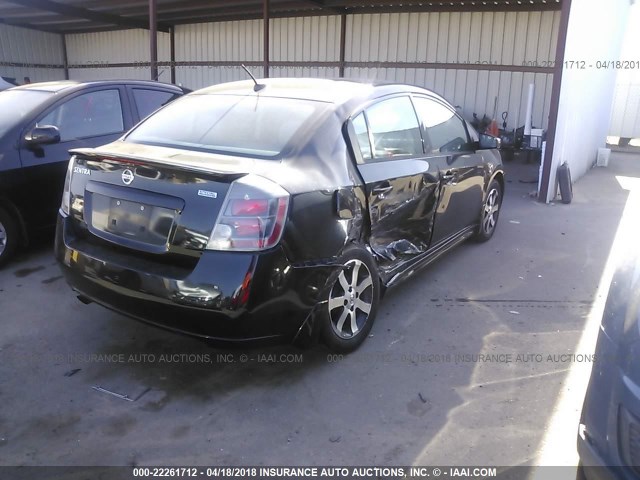 3N1AB6AP9CL606212 - 2012 NISSAN SENTRA 2.0/2.0S/SR/2.0SL BLACK photo 4