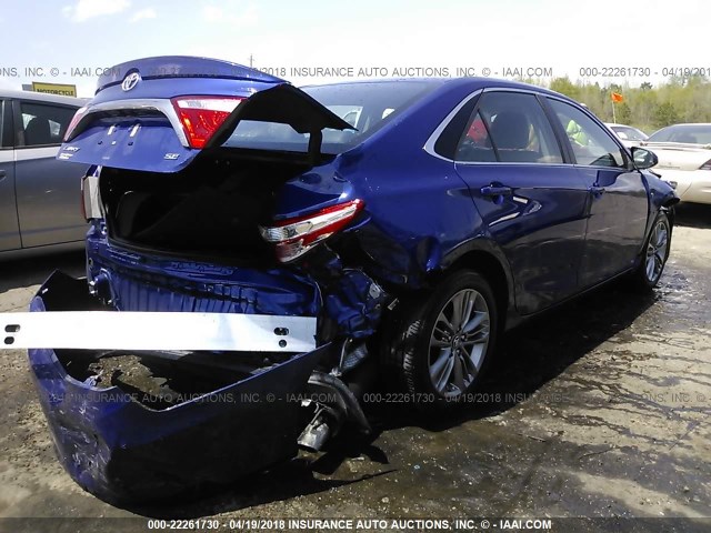 4T1BF1FK7GU594638 - 2016 TOYOTA CAMRY LE/XLE/SE/XSE BLUE photo 4