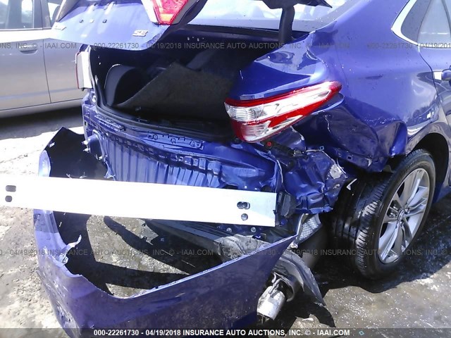 4T1BF1FK7GU594638 - 2016 TOYOTA CAMRY LE/XLE/SE/XSE BLUE photo 6