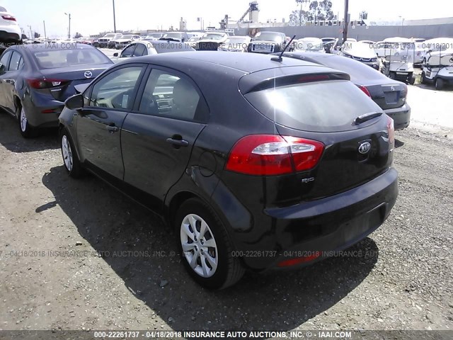 KNADM5A38E6354264 - 2014 KIA RIO LX BLACK photo 3