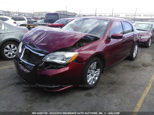 1C3CCBABXDN640892 - 2013 CHRYSLER 200 LX BURGUNDY photo 2