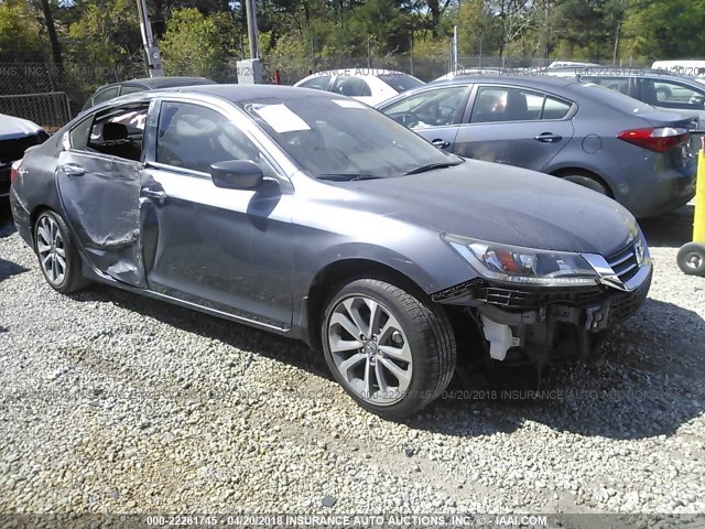 1HGCR2E56EA080412 - 2014 HONDA ACCORD SPORT GRAY photo 1