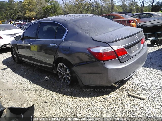 1HGCR2E56EA080412 - 2014 HONDA ACCORD SPORT GRAY photo 3