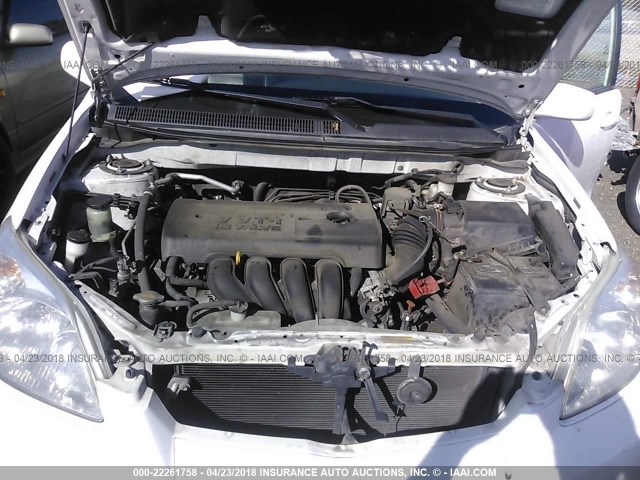 2T1LR32E46C562396 - 2006 TOYOTA COROLLA MATRIX XR WHITE photo 10