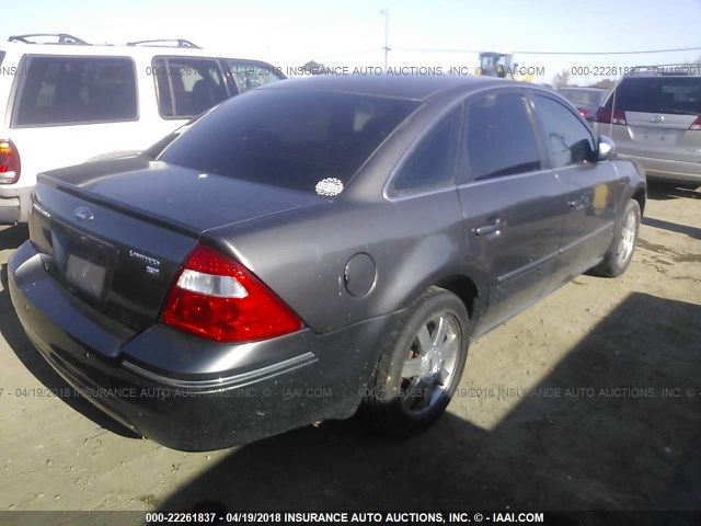 1FAHP28115G175272 - 2005 FORD FIVE HUNDRED LIMITED GRAY photo 4