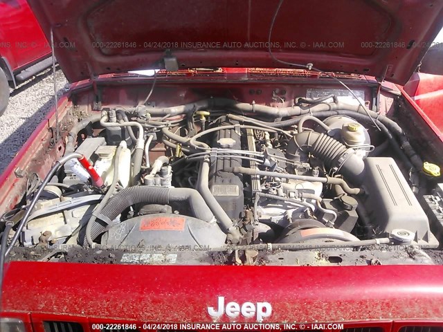 1J4FT68S0XL591119 - 1999 JEEP CHEROKEE SPORT/CLASSIC Czerwony zdjęcie 10