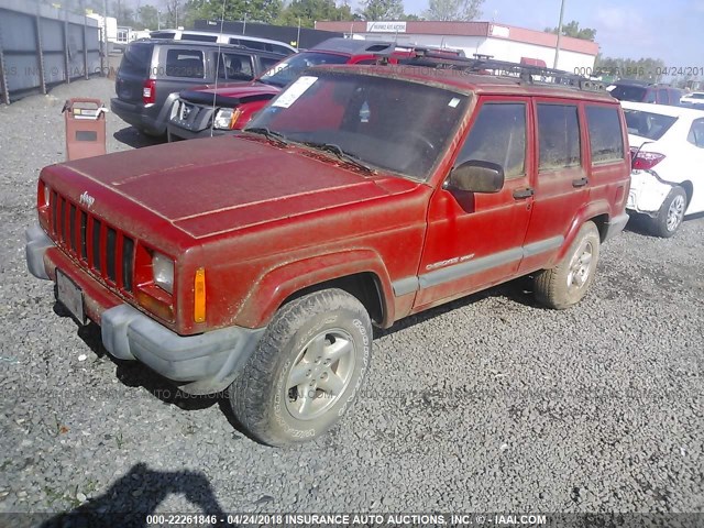 1J4FT68S0XL591119 - 1999 JEEP CHEROKEE SPORT/CLASSIC Czerwony zdjęcie 2
