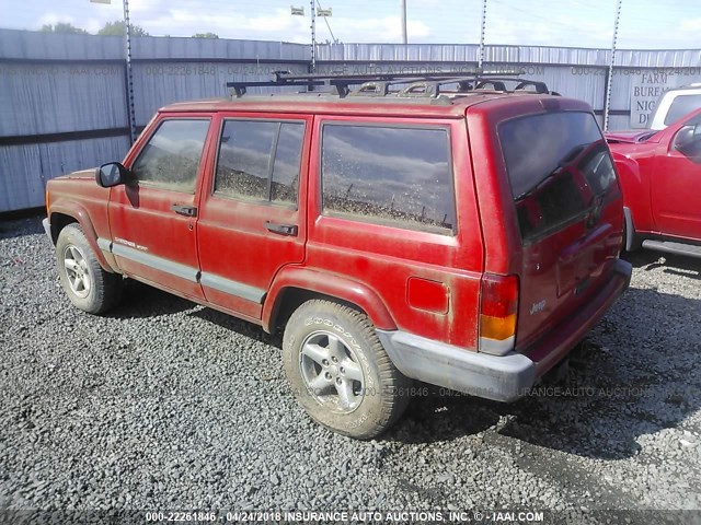 1J4FT68S0XL591119 - 1999 JEEP CHEROKEE SPORT/CLASSIC RED photo 3