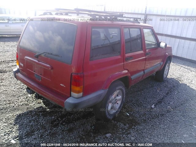 1J4FT68S0XL591119 - 1999 JEEP CHEROKEE SPORT/CLASSIC RED photo 4