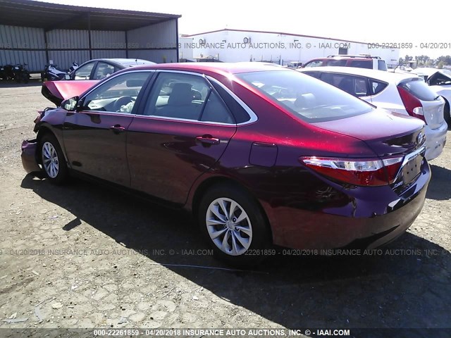 4T1BF1FK0FU994992 - 2015 TOYOTA CAMRY LE/XLE/SE/XSE 红色 照片 3