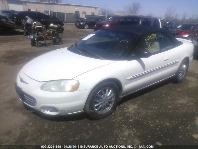 1C3EL65U81N699785 - 2001 CHRYSLER SEBRING LIMITED WHITE photo 2