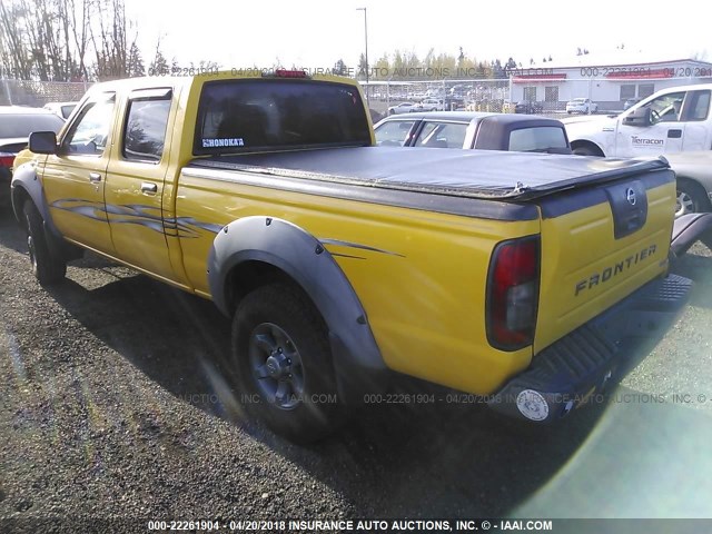 1N6ED29XX2C378492 - 2002 NISSAN FRONTIER CREW CAB XE/CREW CAB SE YELLOW photo 3