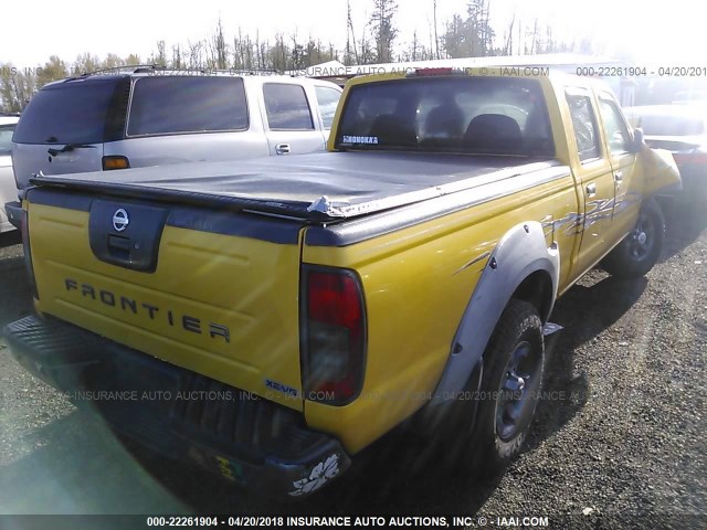 1N6ED29XX2C378492 - 2002 NISSAN FRONTIER CREW CAB XE/CREW CAB SE YELLOW photo 4