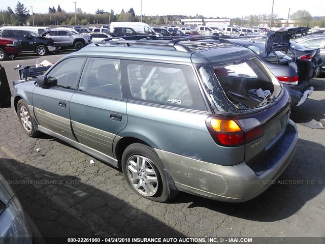 4S3BH675927645908 - 2002 SUBARU LEGACY OUTBACK AWP GREEN photo 3