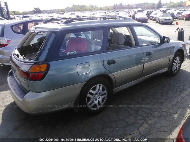 4S3BH675927645908 - 2002 SUBARU LEGACY OUTBACK AWP 绿色 照片 4