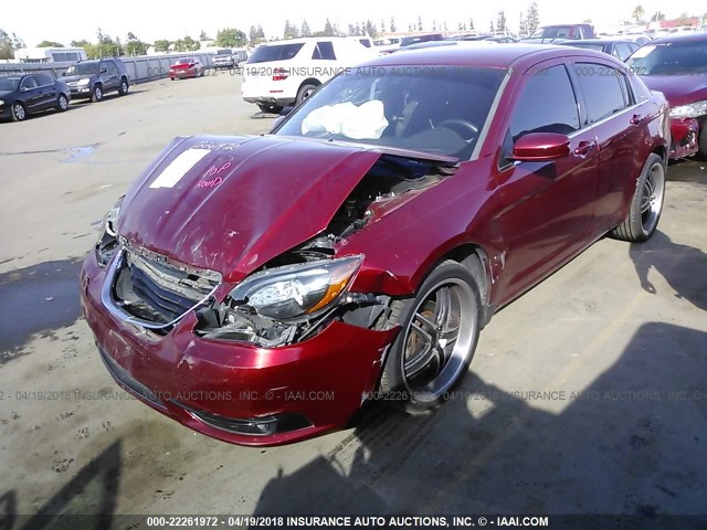 1C3CCBBB6DN573500 - 2013 CHRYSLER 200 TOURING RED photo 2