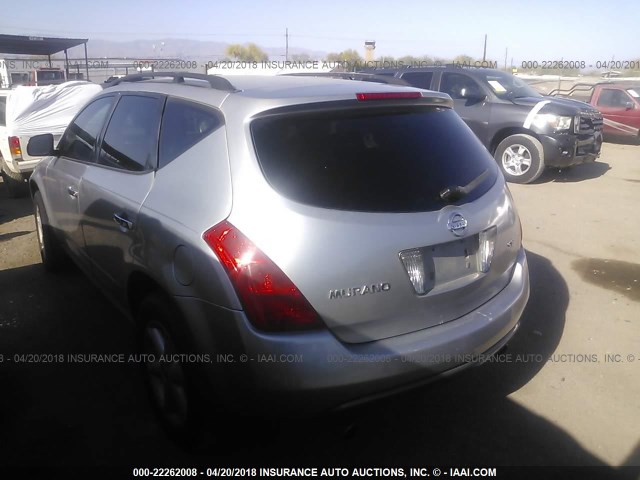 JN8AZ08TX4W211187 - 2004 NISSAN MURANO SL/SE SILVER photo 3