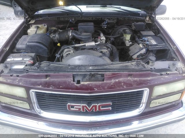 1GTEK19R7VE549583 - 1997 GMC SIERRA K1500 BURGUNDY photo 10