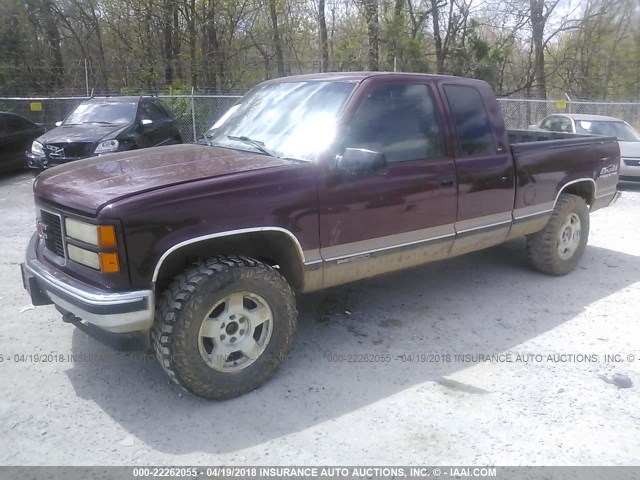 1GTEK19R7VE549583 - 1997 GMC SIERRA K1500 BURGUNDY photo 2