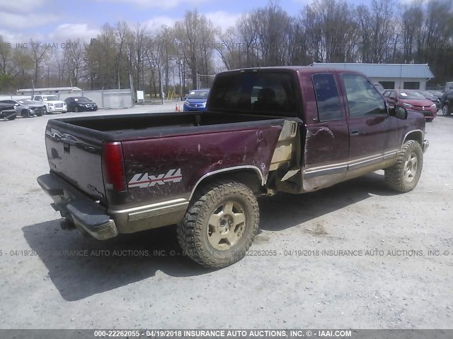 1GTEK19R7VE549583 - 1997 GMC SIERRA K1500 BURGUNDY photo 4