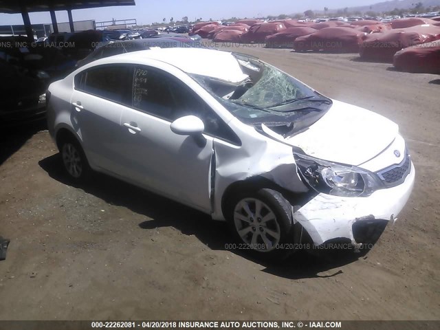 KNADN4A35D6247341 - 2013 KIA RIO EX/SX WHITE photo 1