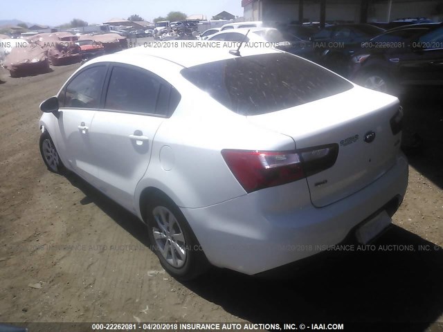 KNADN4A35D6247341 - 2013 KIA RIO EX/SX WHITE photo 3