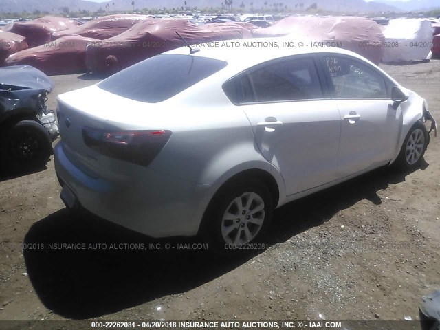 KNADN4A35D6247341 - 2013 KIA RIO EX/SX WHITE photo 4