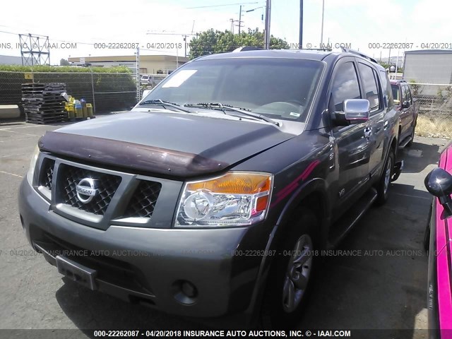 5N1AA08D08N606286 - 2008 NISSAN ARMADA SE/LE GRAY photo 2