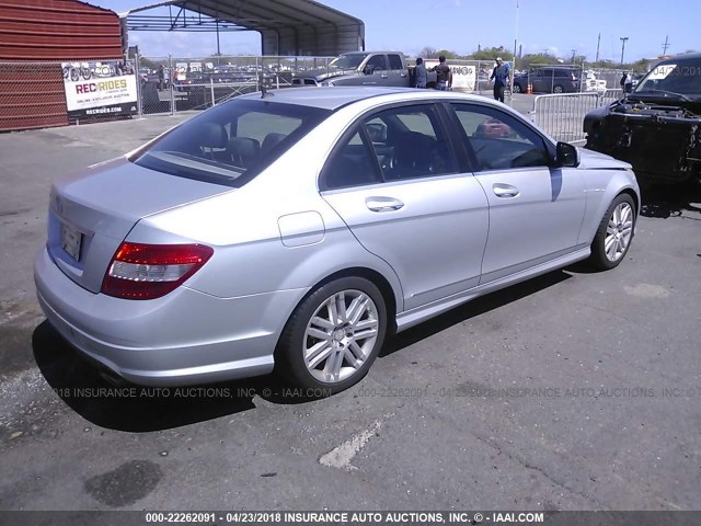 WDDGF54X29F200458 - 2009 MERCEDES-BENZ C 300 SILVER photo 4