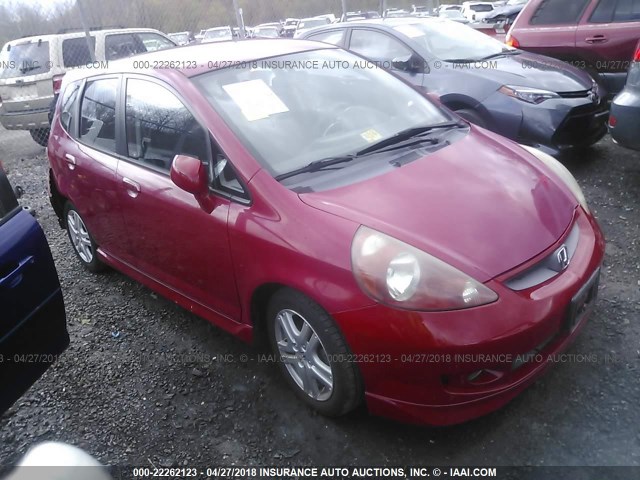 JHMGD38627S018820 - 2007 HONDA FIT S RED photo 1