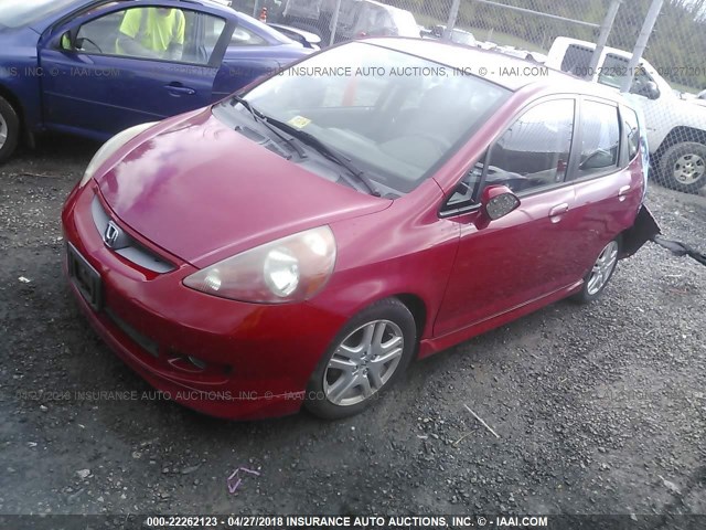 JHMGD38627S018820 - 2007 HONDA FIT S RED photo 2