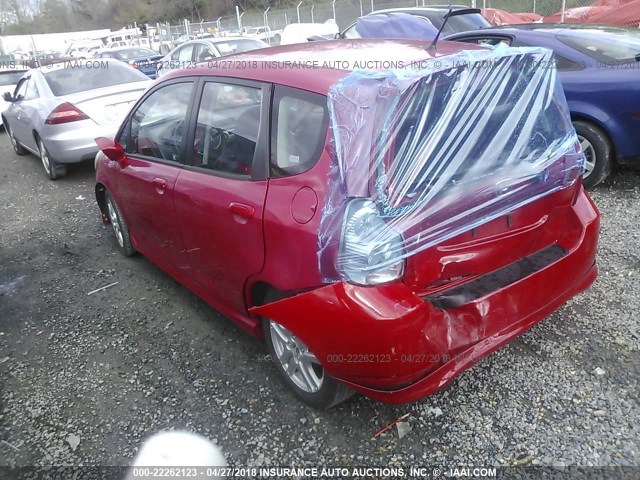 JHMGD38627S018820 - 2007 HONDA FIT S RED photo 3