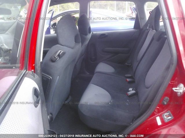 JHMGD38627S018820 - 2007 HONDA FIT S RED photo 8