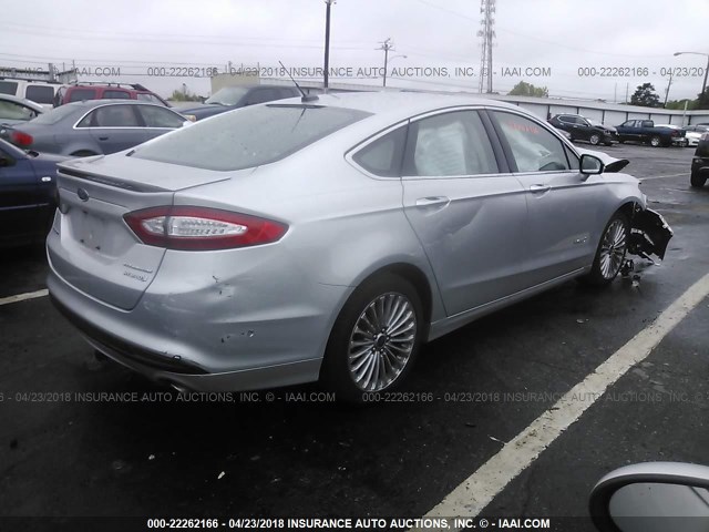 3FA6P0RU3ER349193 - 2014 FORD FUSION TITANIUM HEV SILVER photo 4