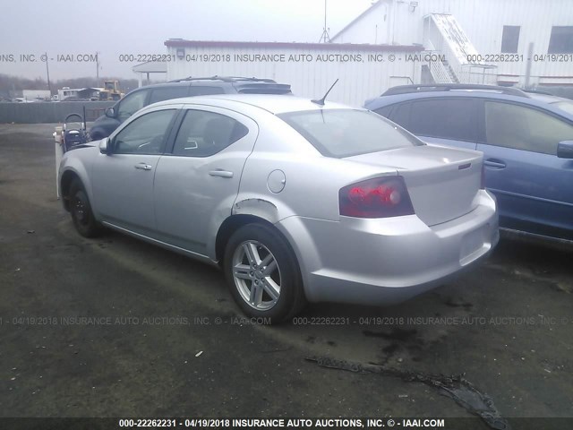 1C3CDZCB5CN165976 - 2012 DODGE AVENGER SXT SILVER photo 3