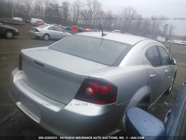 1C3CDZCB5CN165976 - 2012 DODGE AVENGER SXT SILVER photo 4