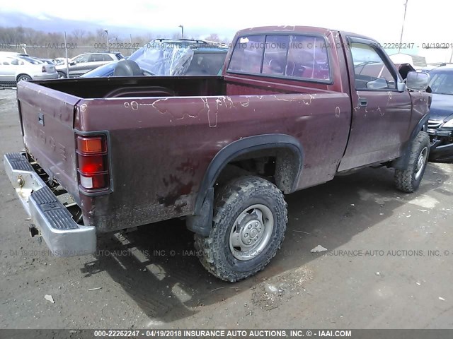 1B7GG26X0NS524576 - 1992 DODGE DAKOTA BROWN photo 4