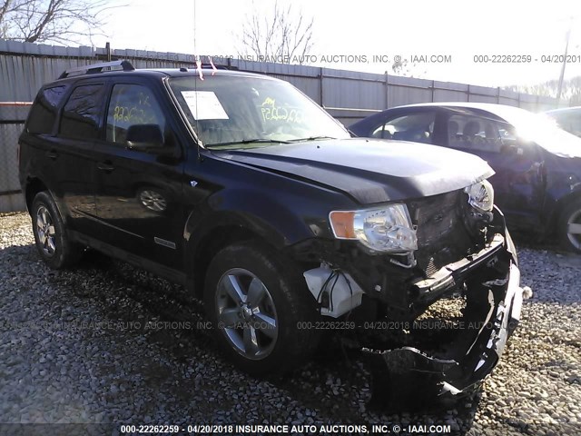 1FMCU04198KC32189 - 2008 FORD ESCAPE LIMITED BLACK photo 1