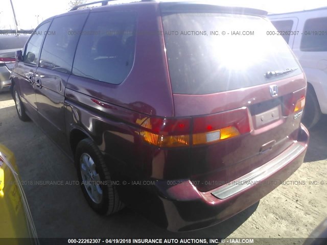 5FNRL18933B067947 - 2003 HONDA ODYSSEY EXL წითელი ფოტო 3