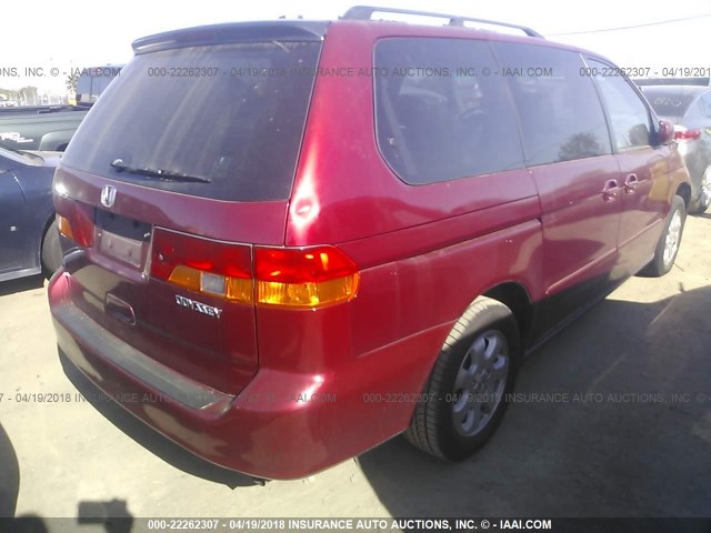 5FNRL18933B067947 - 2003 HONDA ODYSSEY EXL RED photo 4