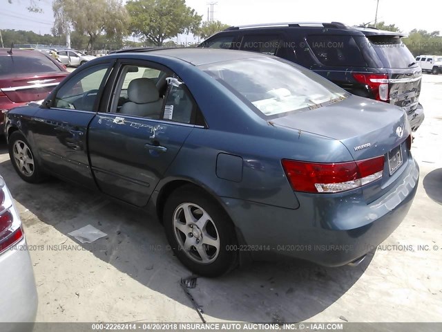 5NPEU46F46H057469 - 2006 HYUNDAI SONATA GLS/LX BLUE photo 3