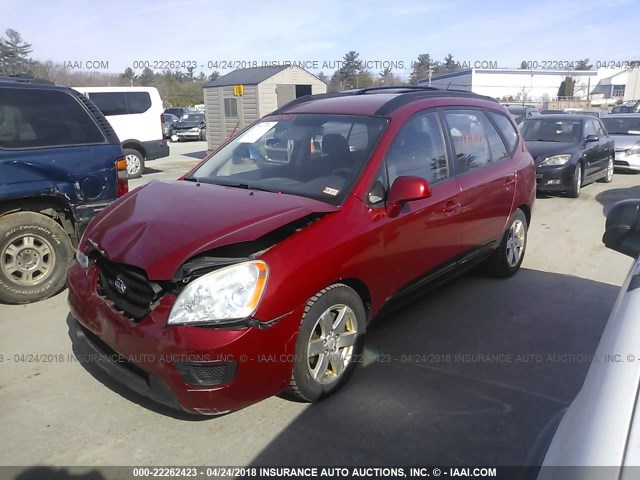 KNAFG525087154770 - 2008 KIA RONDO LX/EX RED photo 2