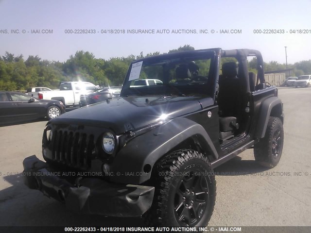 1C4AJWAG2GL134016 - 2016 JEEP WRANGLER SPORT أسود صورة 2