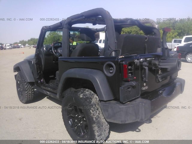 1C4AJWAG2GL134016 - 2016 JEEP WRANGLER SPORT أسود صورة 3