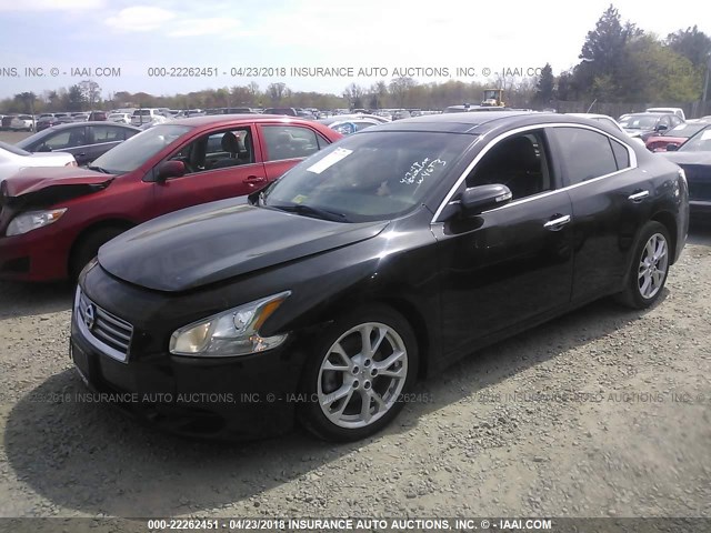 1N4AA5AP2EC485568 - 2014 NISSAN MAXIMA S/SV BLACK photo 2