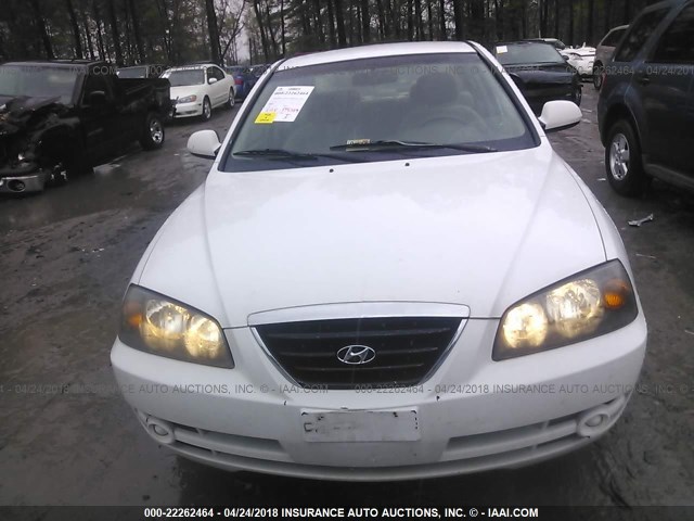 KMHDN46D75U931384 - 2005 HYUNDAI ELANTRA GLS/GT WHITE photo 6