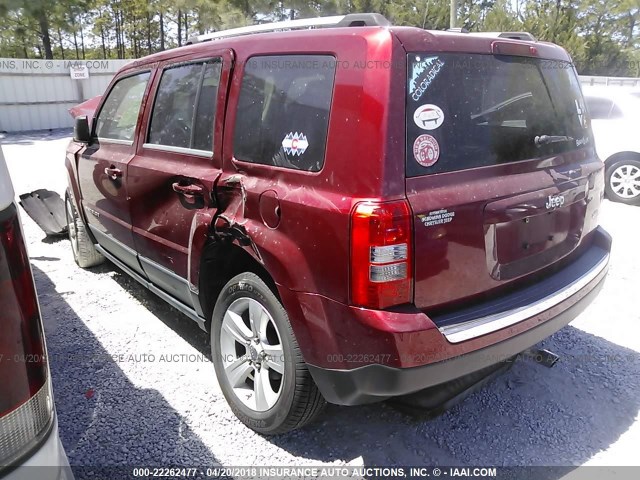 1J4NT4GB4BD195618 - 2011 JEEP PATRIOT LATITUDE MAROON photo 3