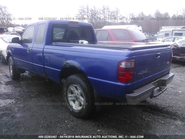 1FTZR15E73TA28291 - 2003 FORD RANGER SUPER CAB BLUE photo 3