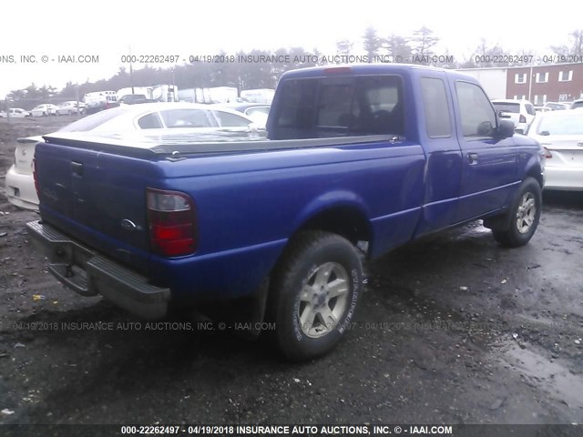 1FTZR15E73TA28291 - 2003 FORD RANGER SUPER CAB BLUE photo 4